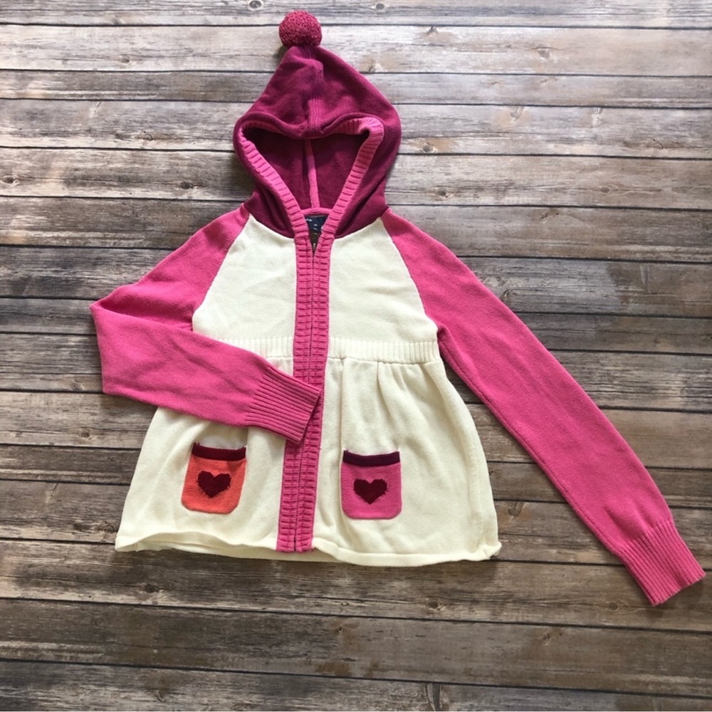 GapKids knit zip up heart hoodie! Girls Size 10
